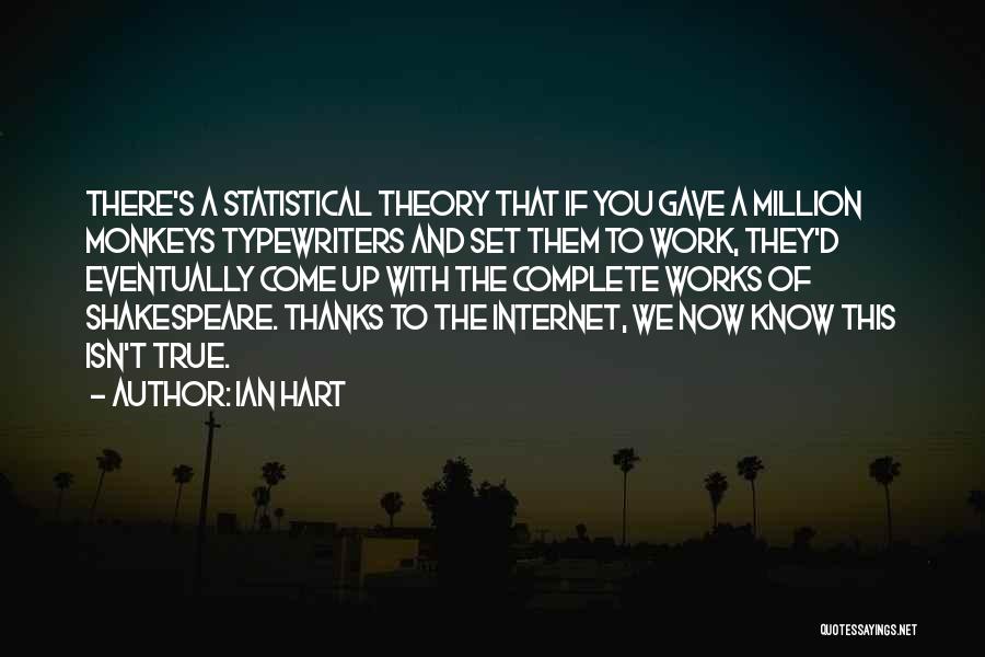 Ian Hart Quotes: There's A Statistical Theory That If You Gave A Million Monkeys Typewriters And Set Them To Work, They'd Eventually Come