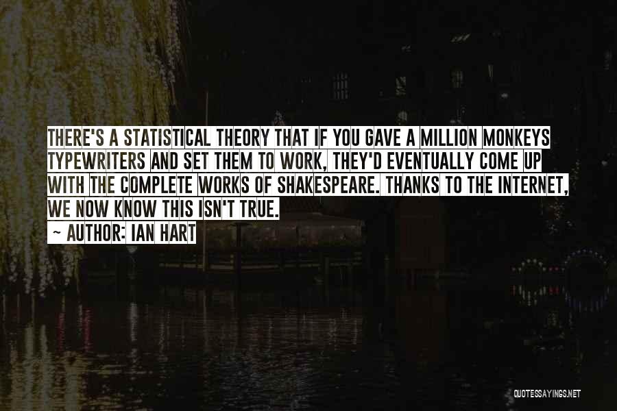 Ian Hart Quotes: There's A Statistical Theory That If You Gave A Million Monkeys Typewriters And Set Them To Work, They'd Eventually Come
