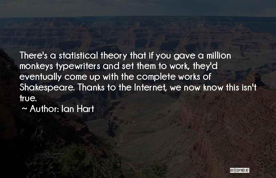 Ian Hart Quotes: There's A Statistical Theory That If You Gave A Million Monkeys Typewriters And Set Them To Work, They'd Eventually Come