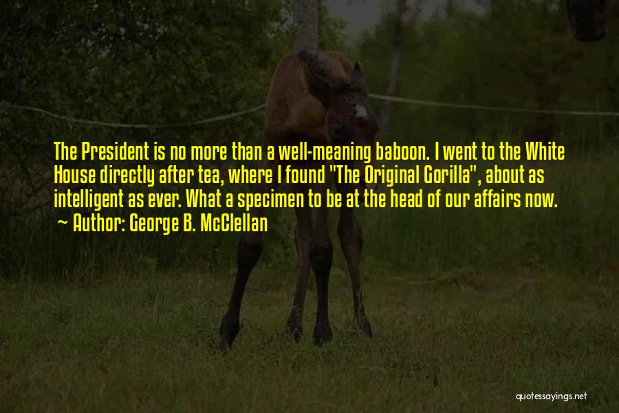 George B. McClellan Quotes: The President Is No More Than A Well-meaning Baboon. I Went To The White House Directly After Tea, Where I