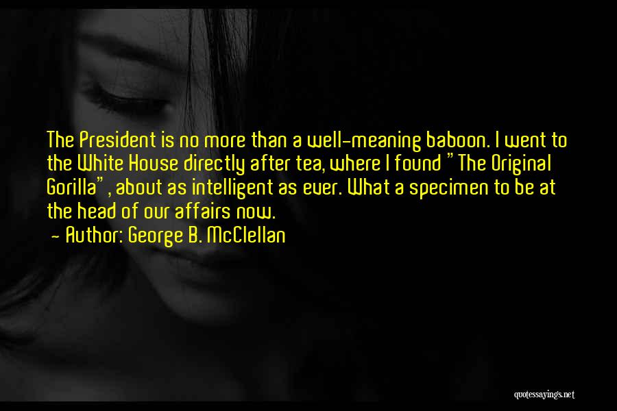 George B. McClellan Quotes: The President Is No More Than A Well-meaning Baboon. I Went To The White House Directly After Tea, Where I