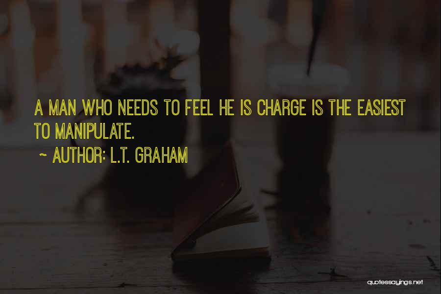 L.T. Graham Quotes: A Man Who Needs To Feel He Is Charge Is The Easiest To Manipulate.