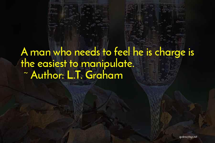 L.T. Graham Quotes: A Man Who Needs To Feel He Is Charge Is The Easiest To Manipulate.