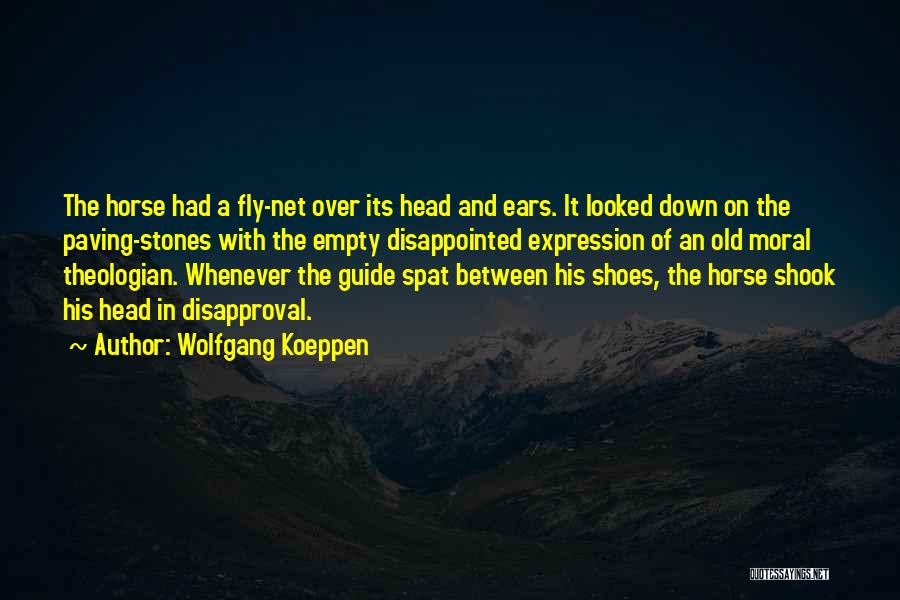 Wolfgang Koeppen Quotes: The Horse Had A Fly-net Over Its Head And Ears. It Looked Down On The Paving-stones With The Empty Disappointed