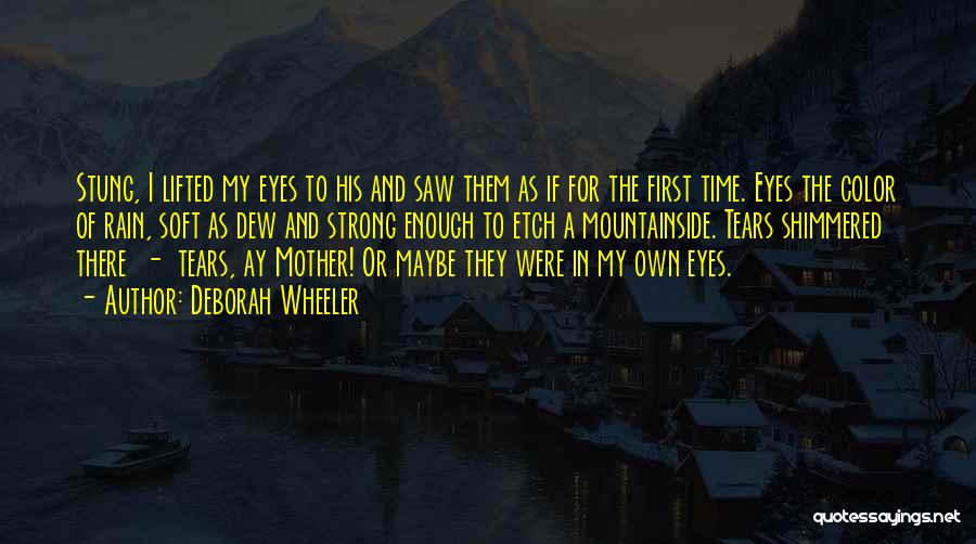 Deborah Wheeler Quotes: Stung, I Lifted My Eyes To His And Saw Them As If For The First Time. Eyes The Color Of