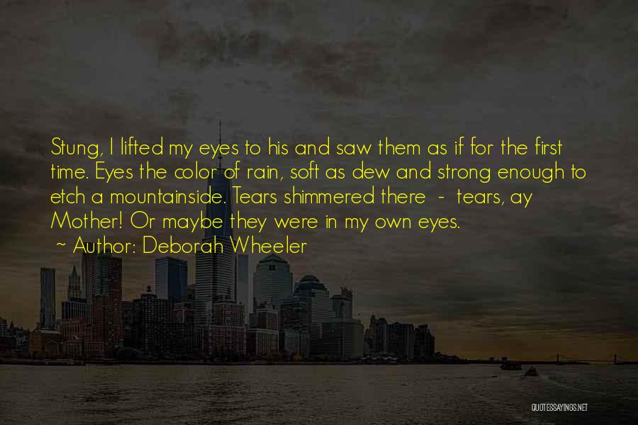 Deborah Wheeler Quotes: Stung, I Lifted My Eyes To His And Saw Them As If For The First Time. Eyes The Color Of