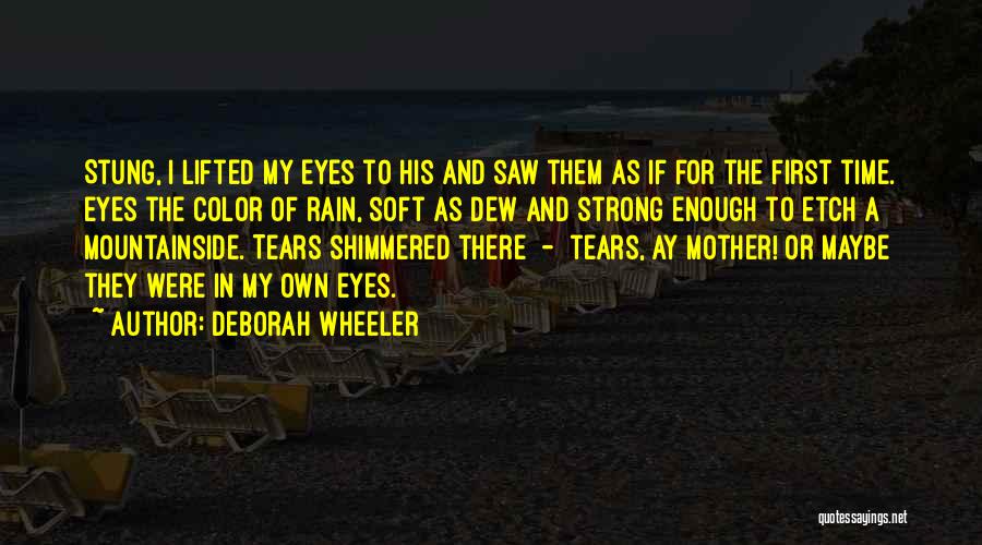 Deborah Wheeler Quotes: Stung, I Lifted My Eyes To His And Saw Them As If For The First Time. Eyes The Color Of