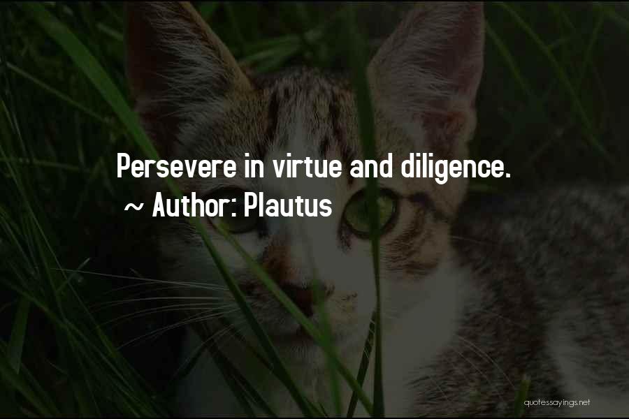 Plautus Quotes: Persevere In Virtue And Diligence.