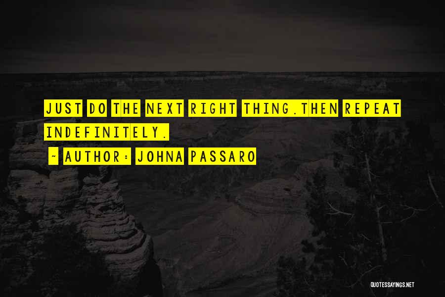 JohnA Passaro Quotes: Just Do The Next Right Thing.then Repeat Indefinitely.