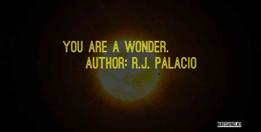 R.J. Palacio Quotes: You Are A Wonder.