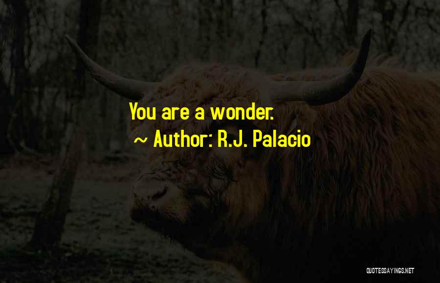 R.J. Palacio Quotes: You Are A Wonder.