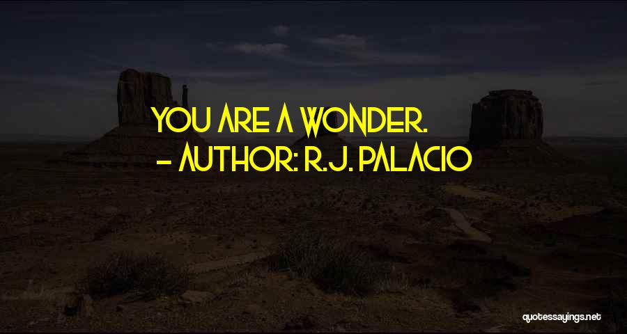 R.J. Palacio Quotes: You Are A Wonder.