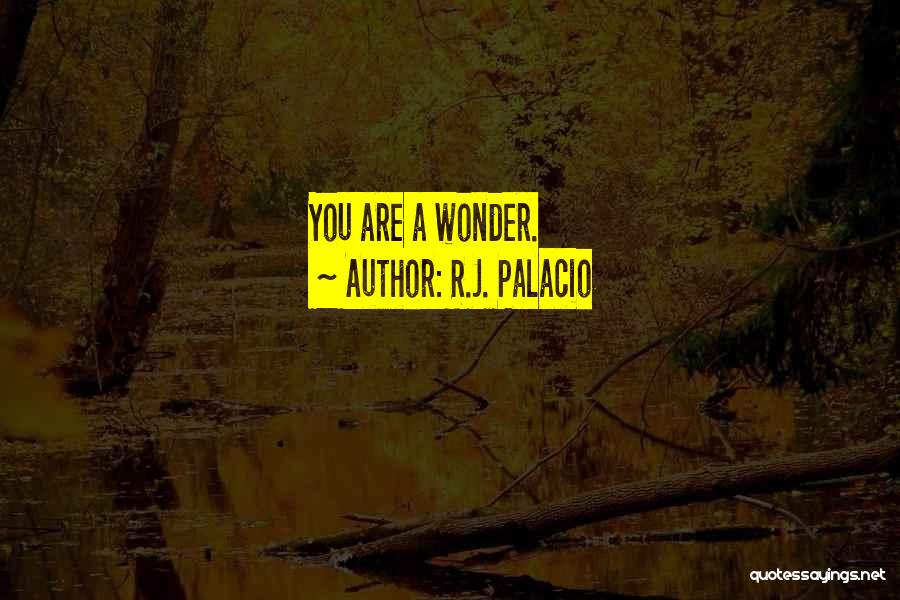 R.J. Palacio Quotes: You Are A Wonder.