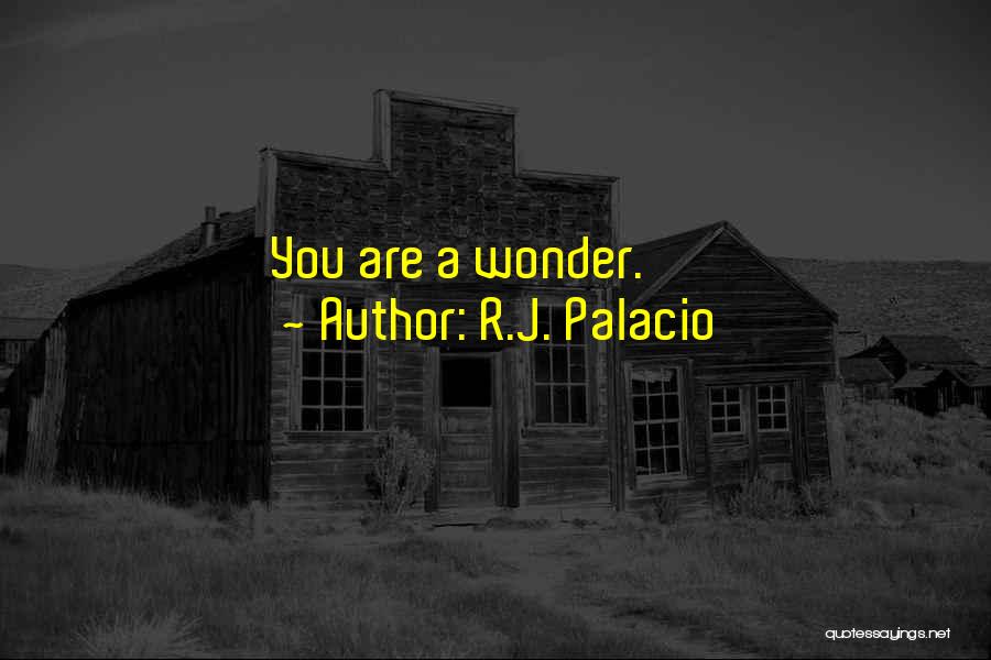 R.J. Palacio Quotes: You Are A Wonder.