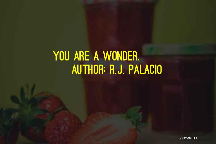 R.J. Palacio Quotes: You Are A Wonder.