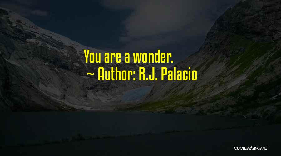 R.J. Palacio Quotes: You Are A Wonder.
