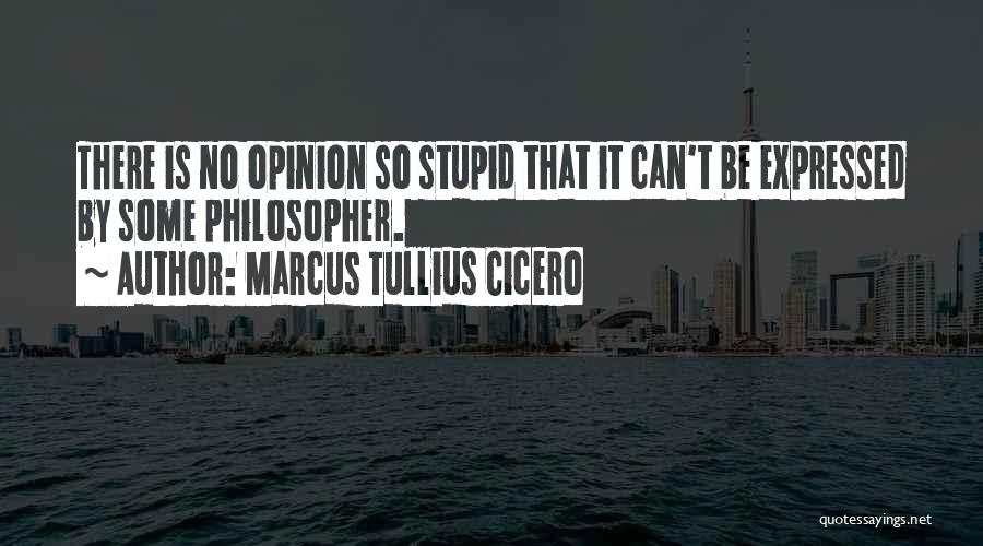 Marcus Tullius Cicero Quotes: There Is No Opinion So Stupid That It Can't Be Expressed By Some Philosopher.
