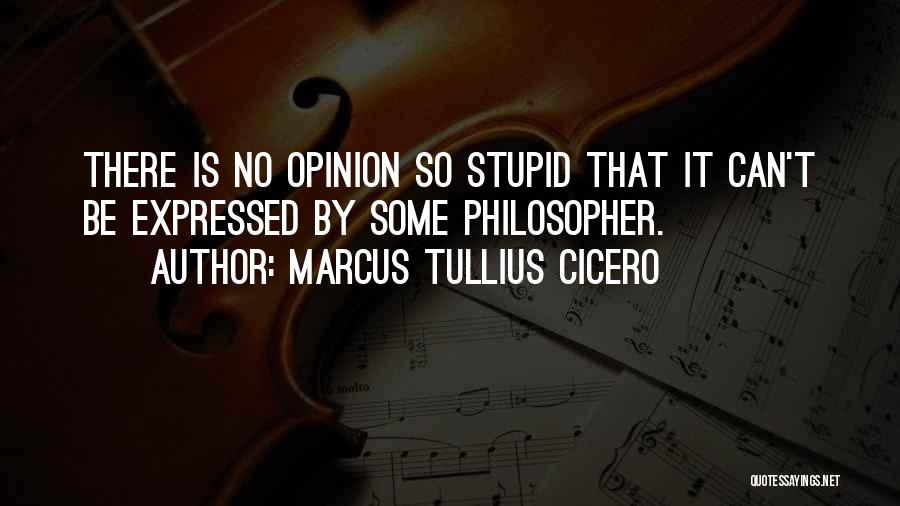 Marcus Tullius Cicero Quotes: There Is No Opinion So Stupid That It Can't Be Expressed By Some Philosopher.