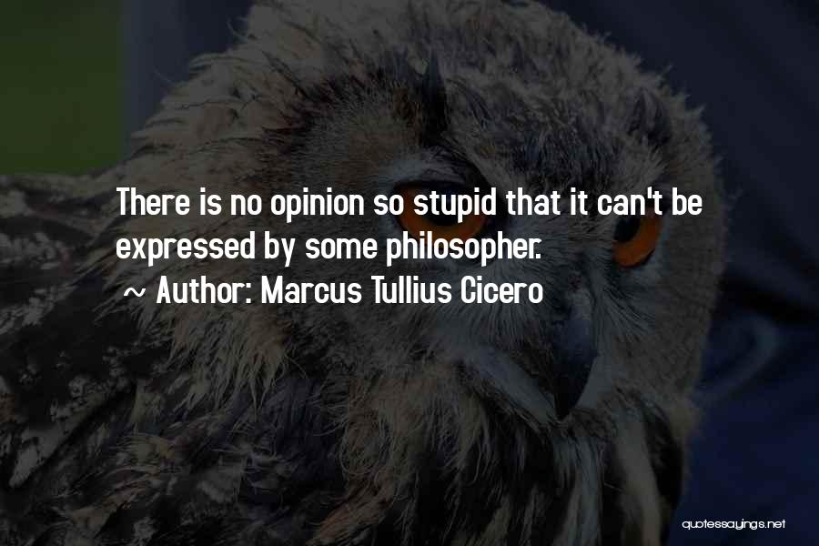 Marcus Tullius Cicero Quotes: There Is No Opinion So Stupid That It Can't Be Expressed By Some Philosopher.