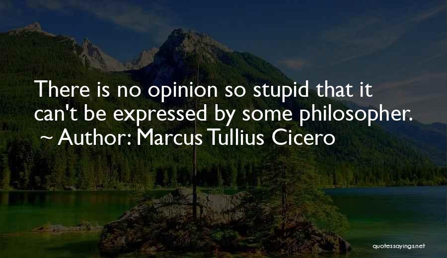 Marcus Tullius Cicero Quotes: There Is No Opinion So Stupid That It Can't Be Expressed By Some Philosopher.