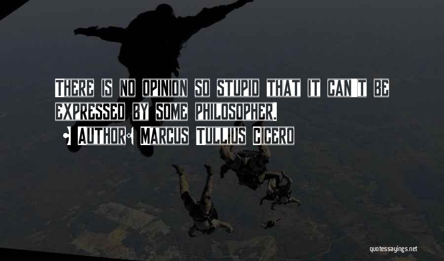 Marcus Tullius Cicero Quotes: There Is No Opinion So Stupid That It Can't Be Expressed By Some Philosopher.