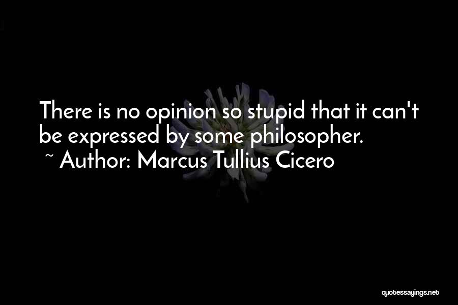 Marcus Tullius Cicero Quotes: There Is No Opinion So Stupid That It Can't Be Expressed By Some Philosopher.