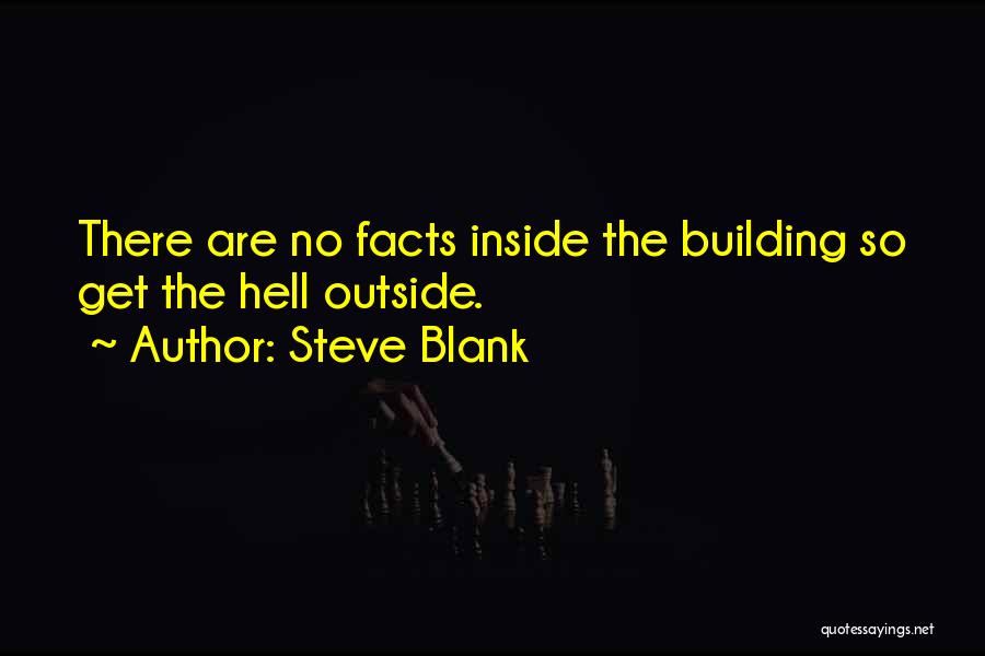 Steve Blank Quotes: There Are No Facts Inside The Building So Get The Hell Outside.
