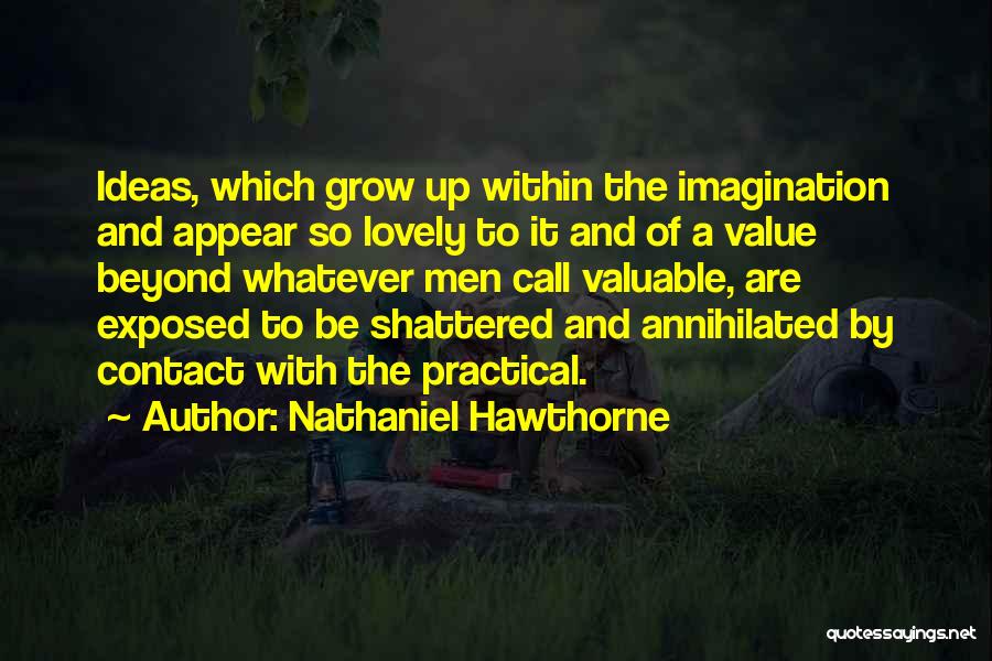 Nathaniel Hawthorne Quotes: Ideas, Which Grow Up Within The Imagination And Appear So Lovely To It And Of A Value Beyond Whatever Men