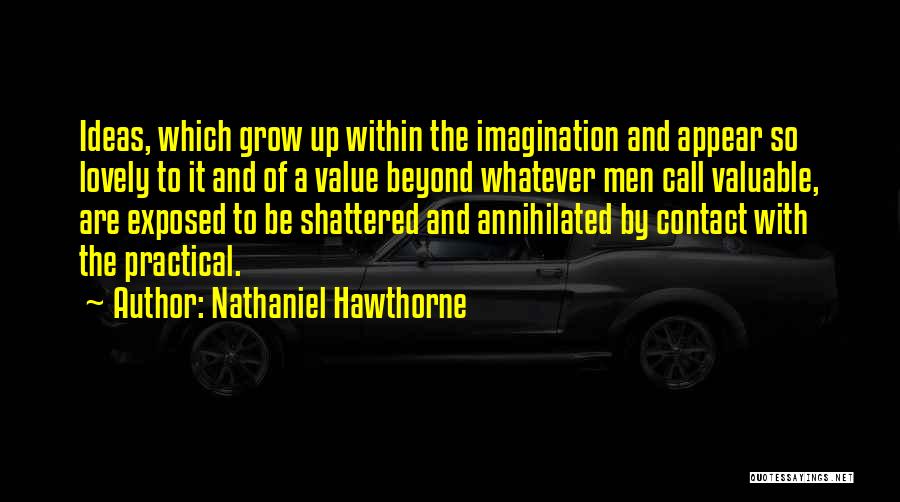 Nathaniel Hawthorne Quotes: Ideas, Which Grow Up Within The Imagination And Appear So Lovely To It And Of A Value Beyond Whatever Men
