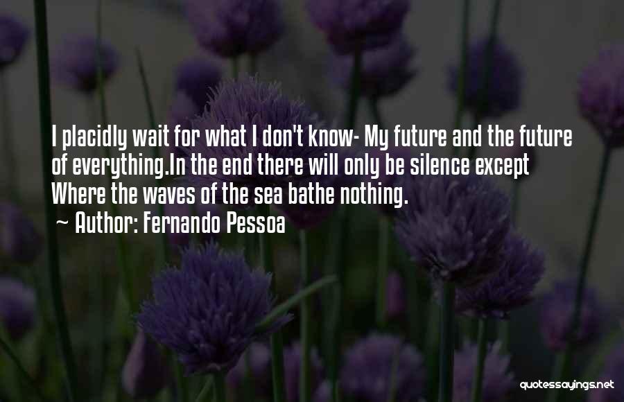 Fernando Pessoa Quotes: I Placidly Wait For What I Don't Know- My Future And The Future Of Everything.in The End There Will Only