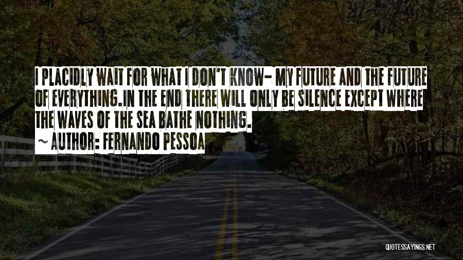 Fernando Pessoa Quotes: I Placidly Wait For What I Don't Know- My Future And The Future Of Everything.in The End There Will Only