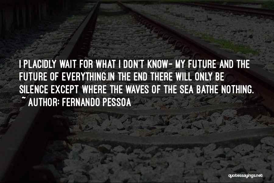 Fernando Pessoa Quotes: I Placidly Wait For What I Don't Know- My Future And The Future Of Everything.in The End There Will Only