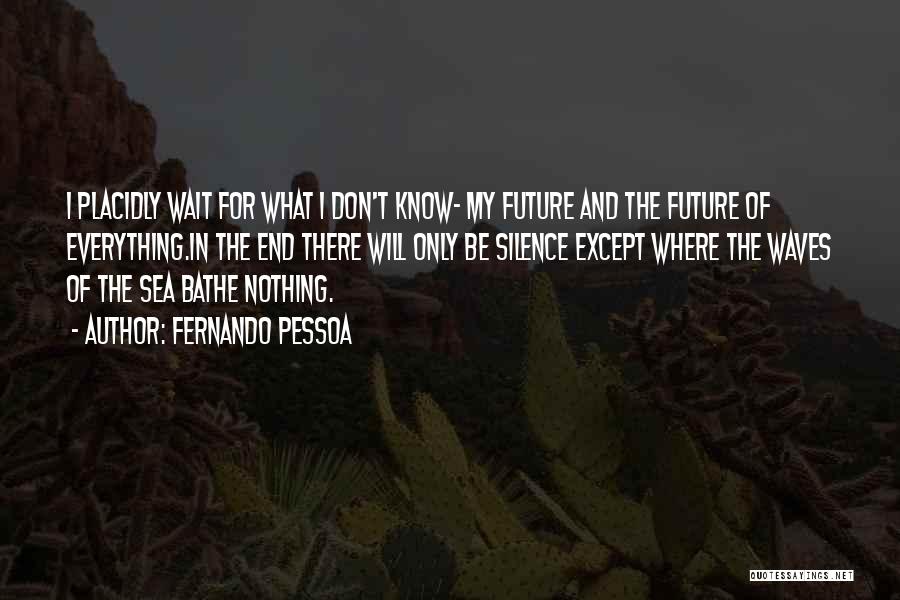 Fernando Pessoa Quotes: I Placidly Wait For What I Don't Know- My Future And The Future Of Everything.in The End There Will Only