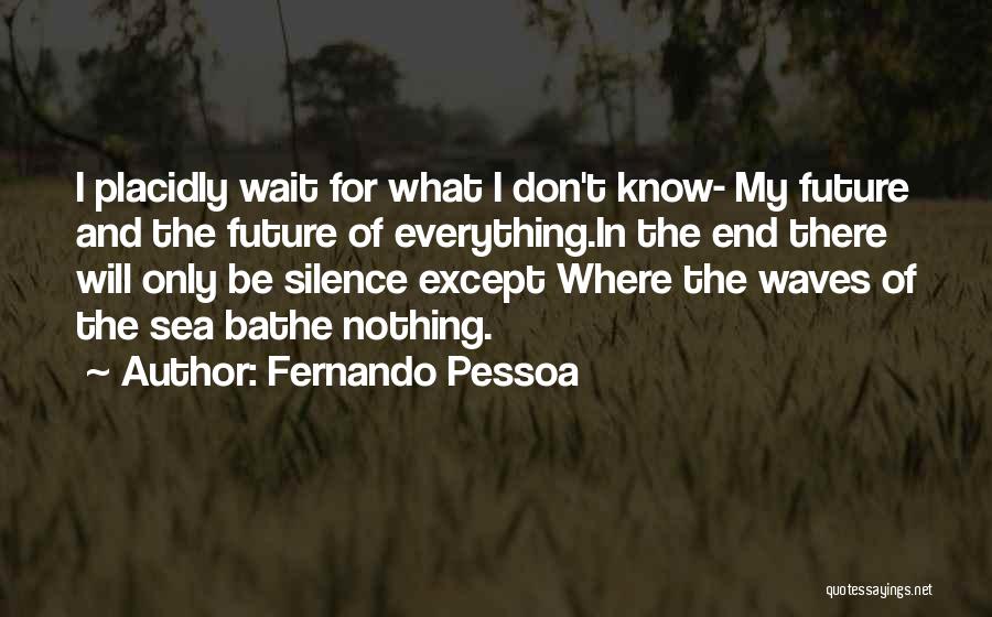 Fernando Pessoa Quotes: I Placidly Wait For What I Don't Know- My Future And The Future Of Everything.in The End There Will Only