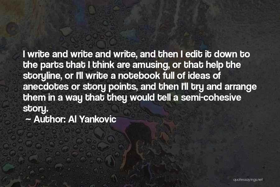 Al Yankovic Quotes: I Write And Write And Write, And Then I Edit It Down To The Parts That I Think Are Amusing,