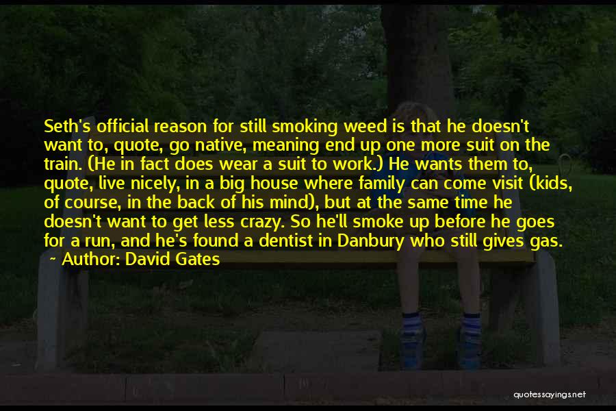 David Gates Quotes: Seth's Official Reason For Still Smoking Weed Is That He Doesn't Want To, Quote, Go Native, Meaning End Up One