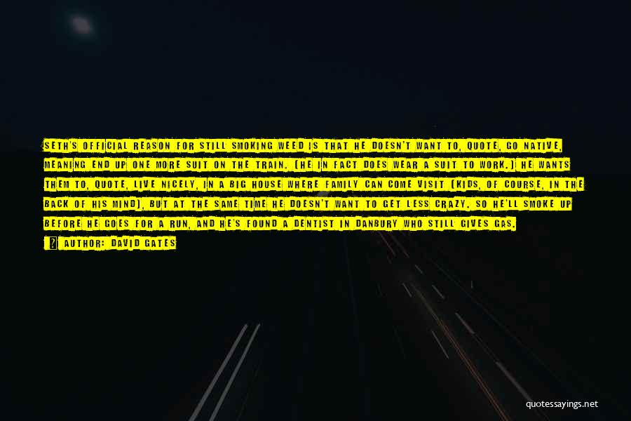 David Gates Quotes: Seth's Official Reason For Still Smoking Weed Is That He Doesn't Want To, Quote, Go Native, Meaning End Up One