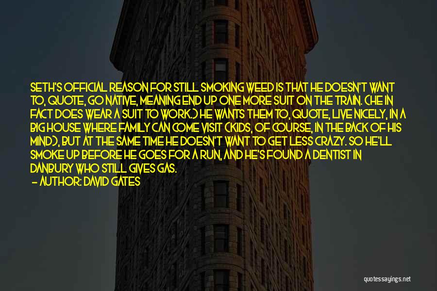 David Gates Quotes: Seth's Official Reason For Still Smoking Weed Is That He Doesn't Want To, Quote, Go Native, Meaning End Up One