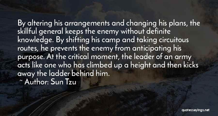 Sun Tzu Quotes: By Altering His Arrangements And Changing His Plans, The Skillful General Keeps The Enemy Without Definite Knowledge. By Shifting His