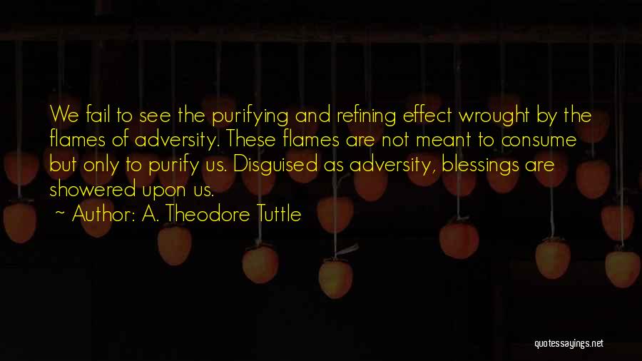 A. Theodore Tuttle Quotes: We Fail To See The Purifying And Refining Effect Wrought By The Flames Of Adversity. These Flames Are Not Meant