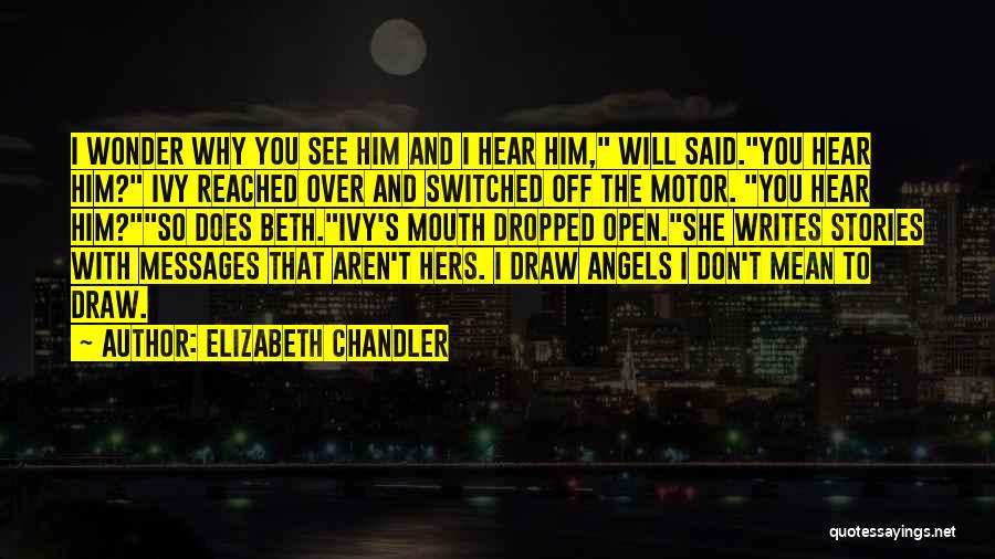 Elizabeth Chandler Quotes: I Wonder Why You See Him And I Hear Him, Will Said.you Hear Him? Ivy Reached Over And Switched Off