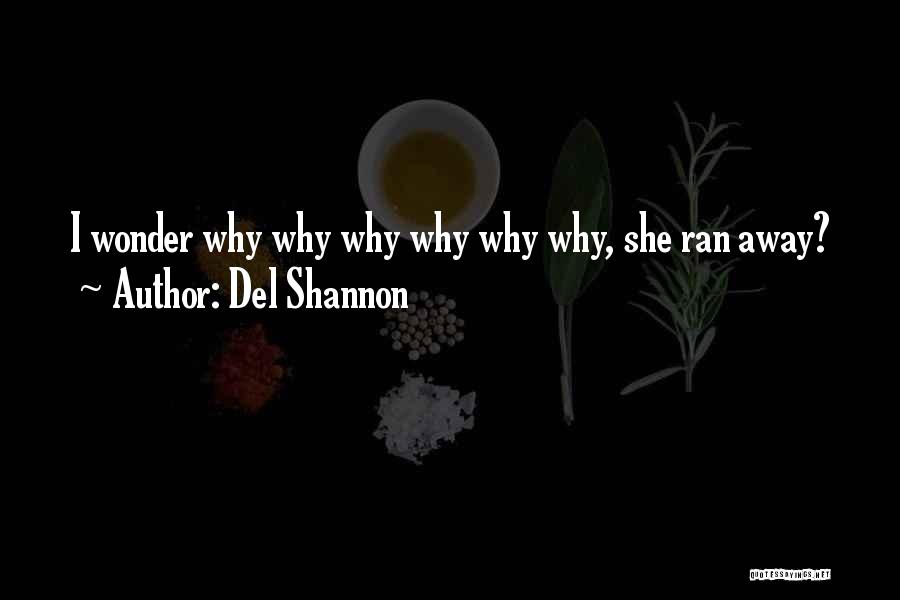 Del Shannon Quotes: I Wonder Why Why Why Why Why Why, She Ran Away?