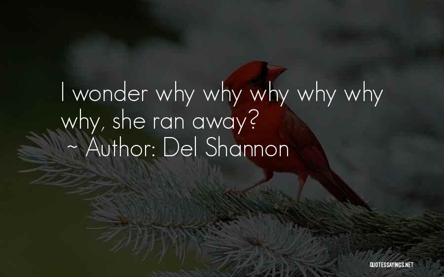 Del Shannon Quotes: I Wonder Why Why Why Why Why Why, She Ran Away?