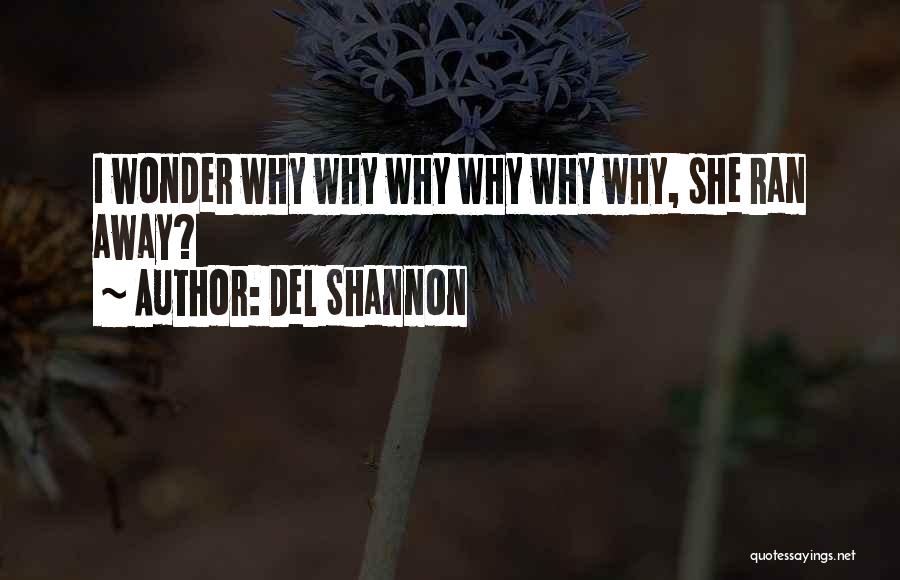 Del Shannon Quotes: I Wonder Why Why Why Why Why Why, She Ran Away?