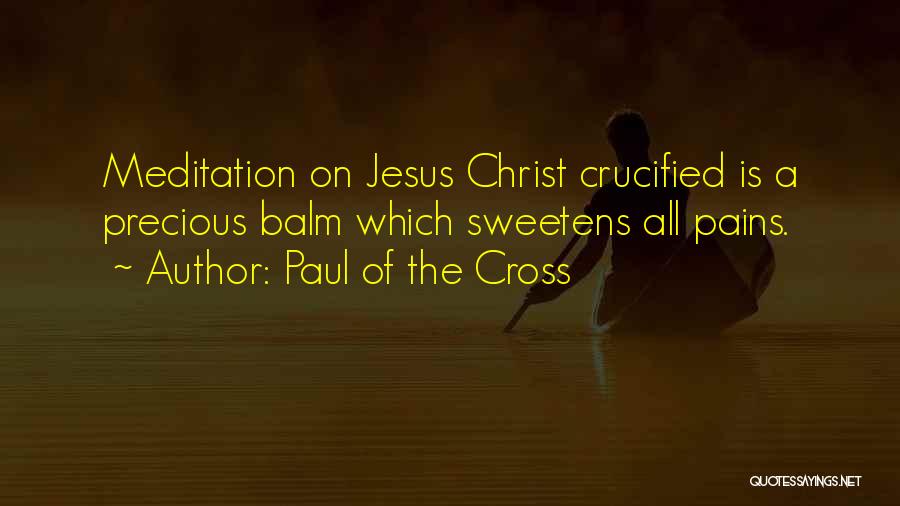 Paul Of The Cross Quotes: Meditation On Jesus Christ Crucified Is A Precious Balm Which Sweetens All Pains.