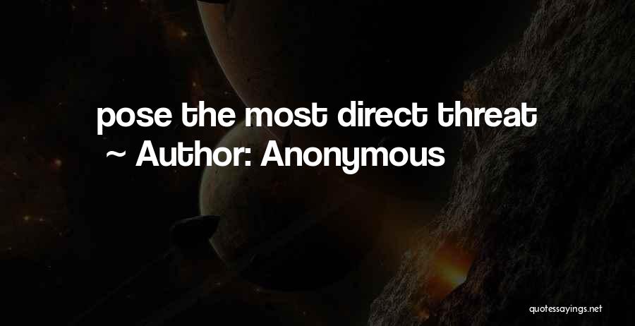 Anonymous Quotes: Pose The Most Direct Threat