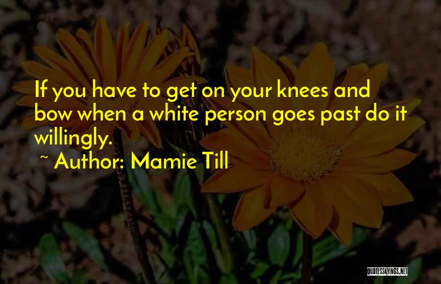 Mamie Till Quotes: If You Have To Get On Your Knees And Bow When A White Person Goes Past Do It Willingly.