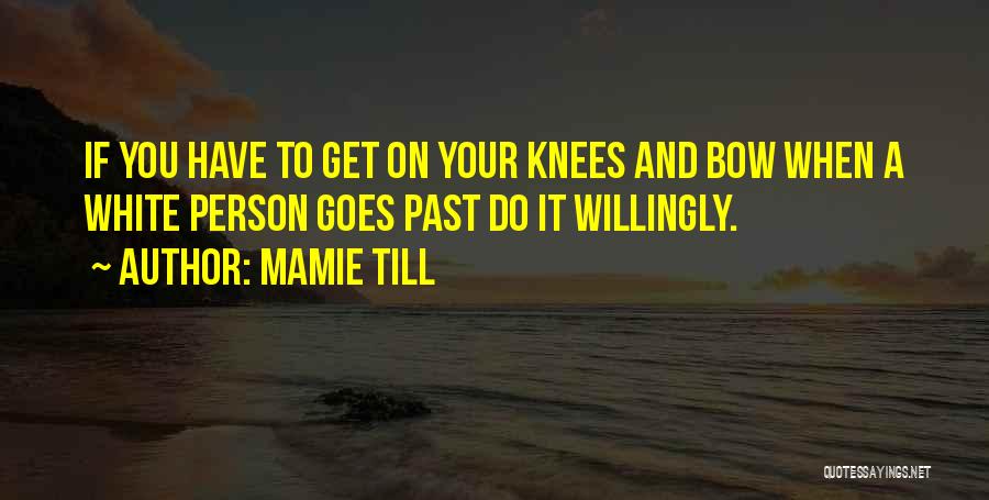 Mamie Till Quotes: If You Have To Get On Your Knees And Bow When A White Person Goes Past Do It Willingly.