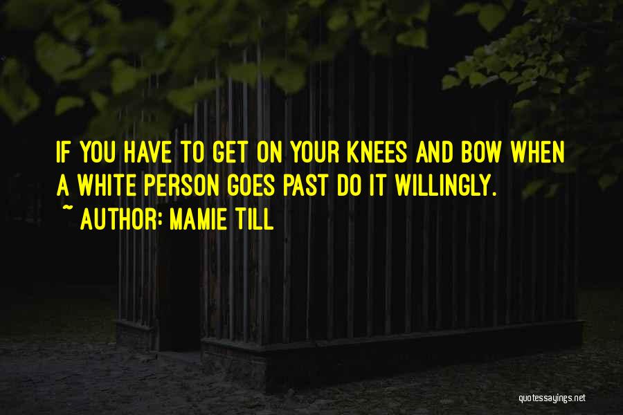 Mamie Till Quotes: If You Have To Get On Your Knees And Bow When A White Person Goes Past Do It Willingly.