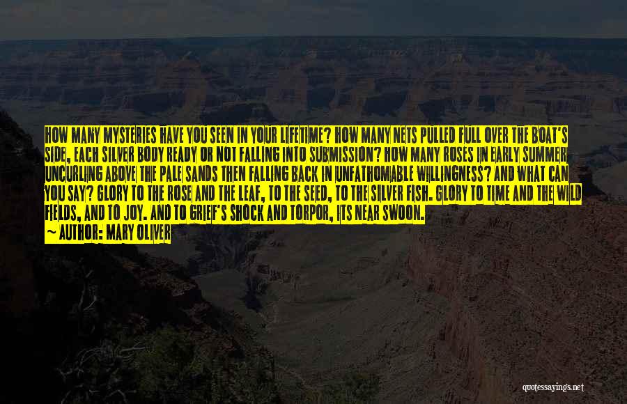 Mary Oliver Quotes: How Many Mysteries Have You Seen In Your Lifetime? How Many Nets Pulled Full Over The Boat's Side, Each Silver